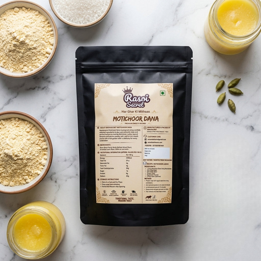 RasoiSecret Premium Motichoor Dana – Ready for Authentic Motichoor Ladoos